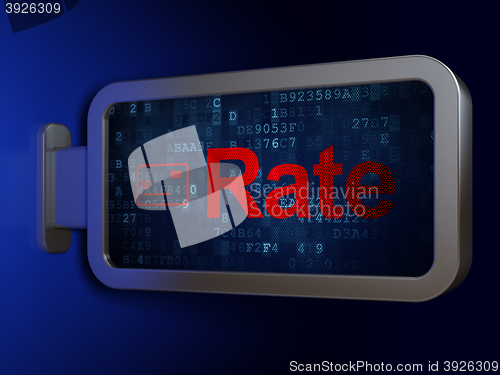 Image of Money concept: Rate and Credit Card on billboard background