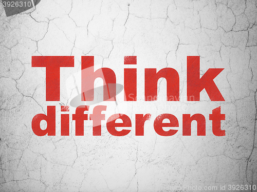 Image of Studying concept: Think Different on wall background