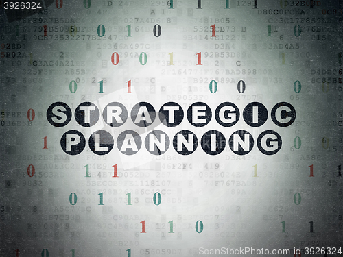 Image of Finance concept: Strategic Planning on Digital Data Paper background