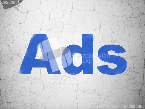 Image of Marketing concept: Ads on wall background