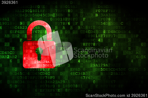 Image of Safety concept: Closed Padlock on digital background