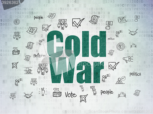 Image of Political concept: Cold War on Digital Data Paper background