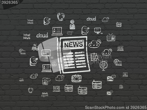 Image of News concept: Newspaper on wall background