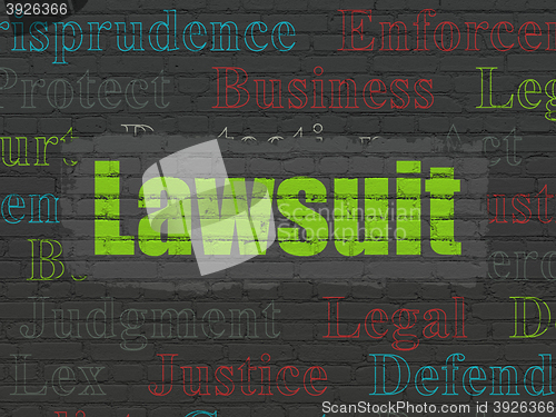 Image of Law concept: Lawsuit on wall background