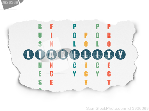 Image of Insurance concept: Liability in Crossword Puzzle