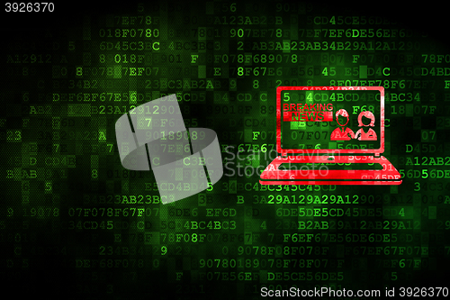 Image of News concept: Breaking News On Laptop on digital background