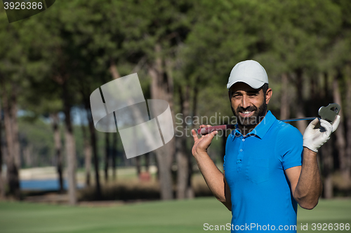 Image of golf player portrait at course
