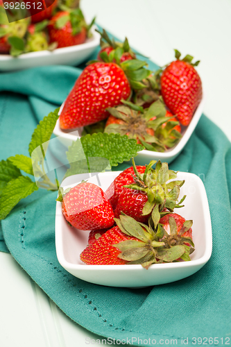 Image of Appetizing strawberry in the bowl