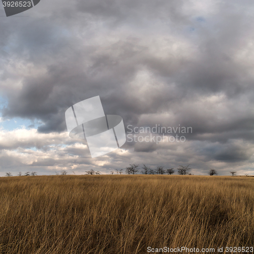 Image of storm clouds in the autumn steppe