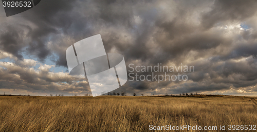 Image of storm clouds in the autumn steppe