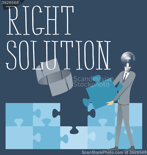Image of Vector Flat Business Concept Right Solution
