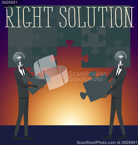 Image of Vector Flat Business Concept Right Solution