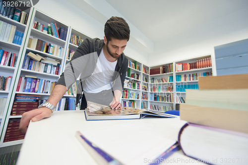 Image of student study  in school library