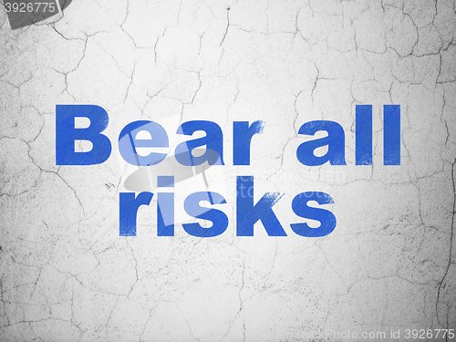 Image of Insurance concept: Bear All Risks on wall background