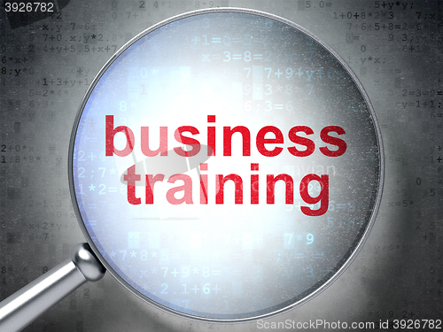 Image of Learning concept: Business Training with optical glass