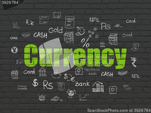 Image of Banking concept: Currency on wall background