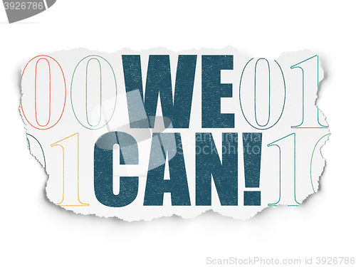 Image of Business concept: We Can! on Torn Paper background