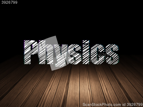 Image of Learning concept: Physics in grunge dark room