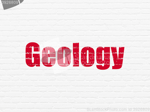 Image of Education concept: Geology on wall background