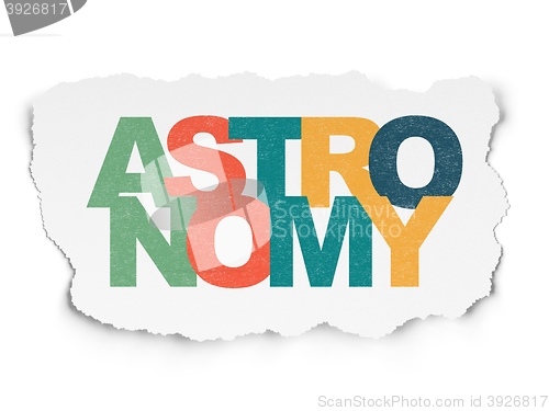 Image of Learning concept: Astronomy on Torn Paper background