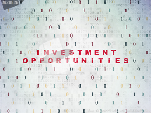 Image of Finance concept: Investment Opportunities on Digital Data Paper background