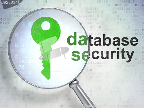 Image of Safety concept: Key and Database Security with optical glass