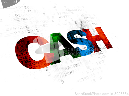 Image of Currency concept: Cash on Digital background