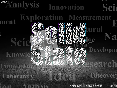 Image of Science concept: Solid State in grunge dark room