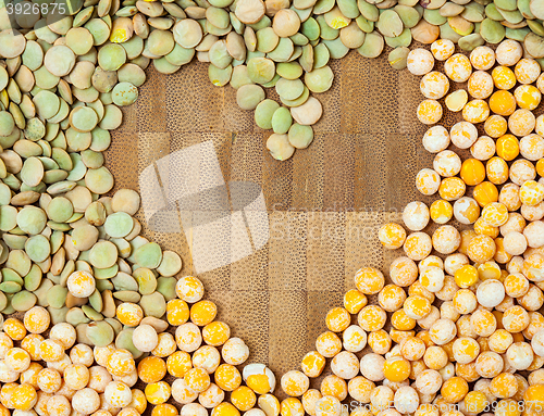 Image of heart. lentil and pea