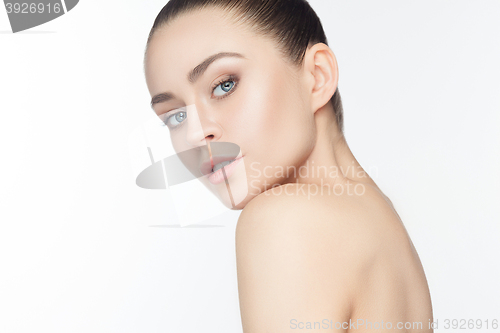 Image of Beautiful Girl face. Perfect skin