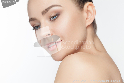 Image of Beautiful Girl face. Perfect skin