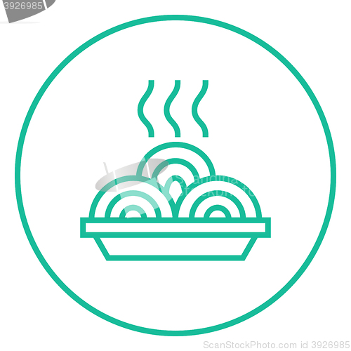 Image of Hot meal in plate line icon.