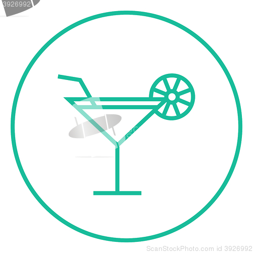 Image of Cocktail glass line icon.