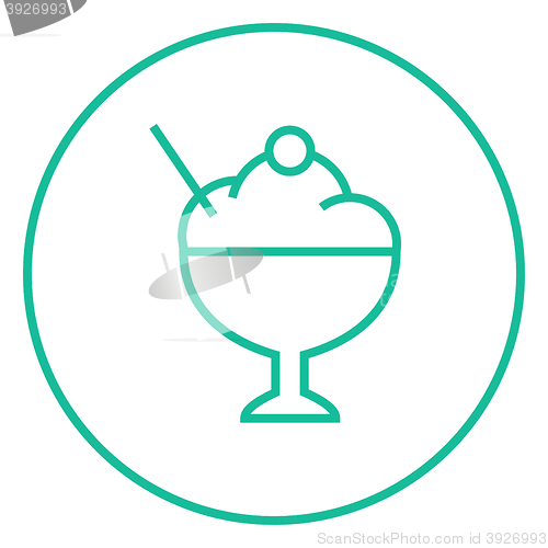 Image of Cup of ice cream line icon.