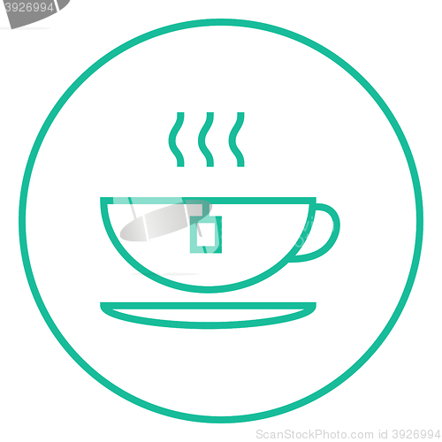 Image of Hot tea in cup line icon.