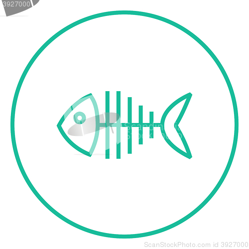 Image of Fish skeleton line icon.