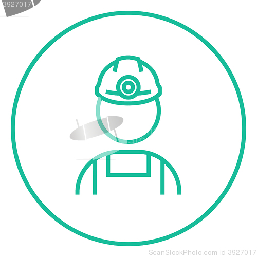 Image of Coal miner line icon.