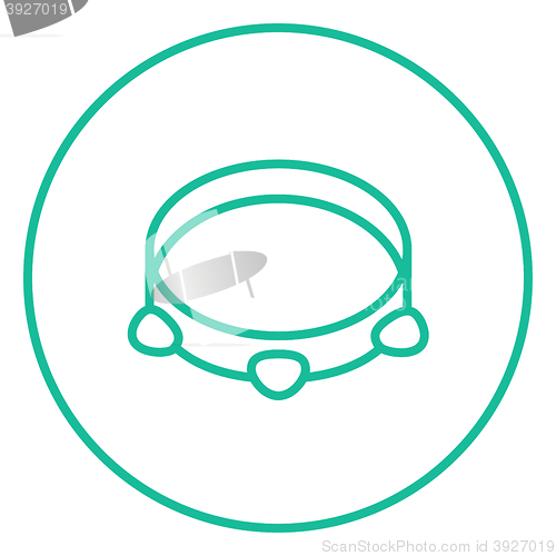 Image of Tambourine line icon.