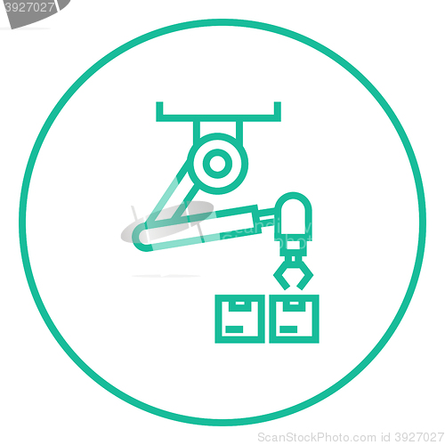 Image of Robotic packaging line icon.
