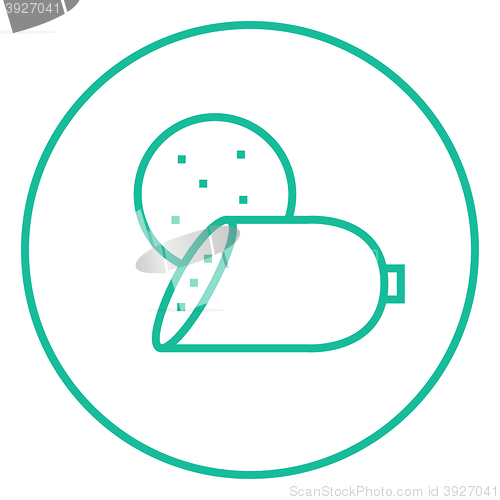 Image of Sliced wurst line icon.