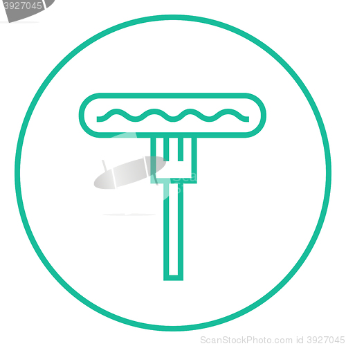 Image of Sausage on fork line icon.