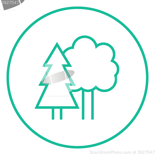 Image of Trees line icon.