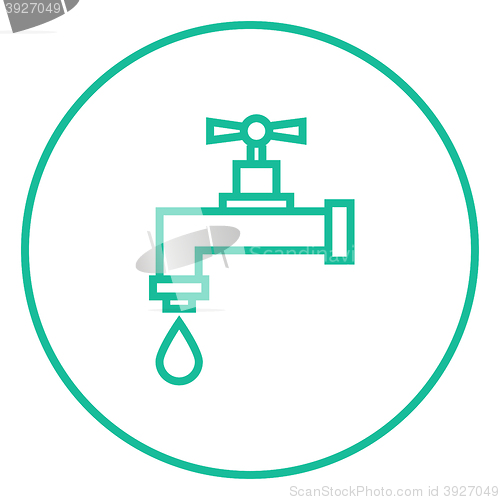 Image of Dripping tap with drop line icon.
