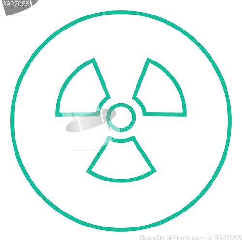 Image of Ionizing radiation sign line icon.