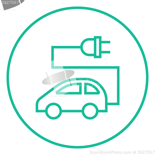 Image of Electric car line icon.