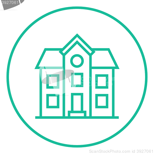 Image of Two storey detached house line icon.