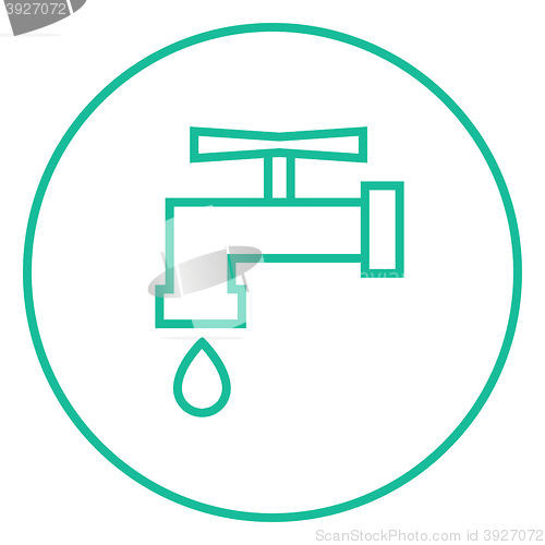 Image of Faucet with water drop line icon.