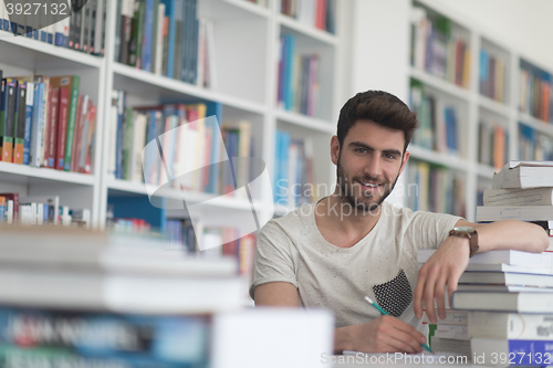 Image of student study  in school library