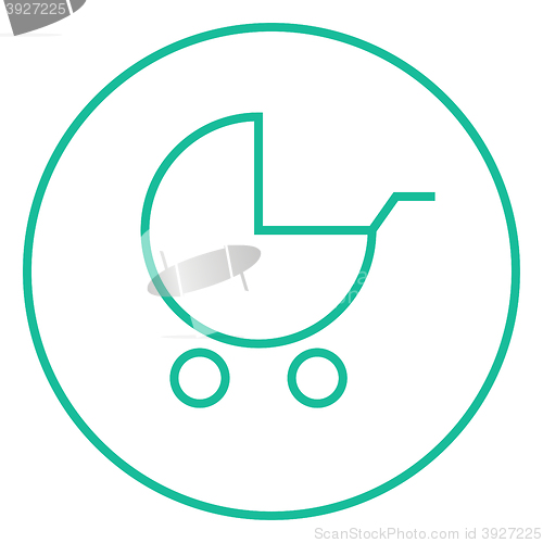 Image of Baby stroller line icon.