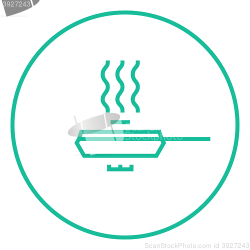 Image of Frying pan with cover line icon.
